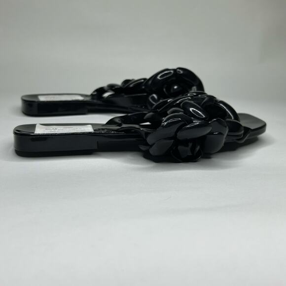 Jeffrey Campbell Jelly Flip Flop Sandal/ size 6M eur 37- black shiny women - Picture 2 of 5